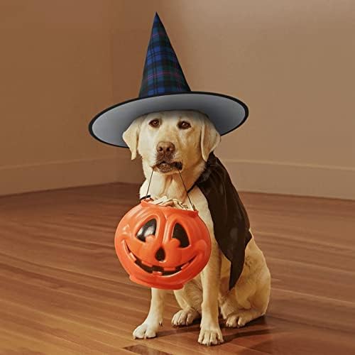 Striped Checked Print Witch Hat for Halloween Parties