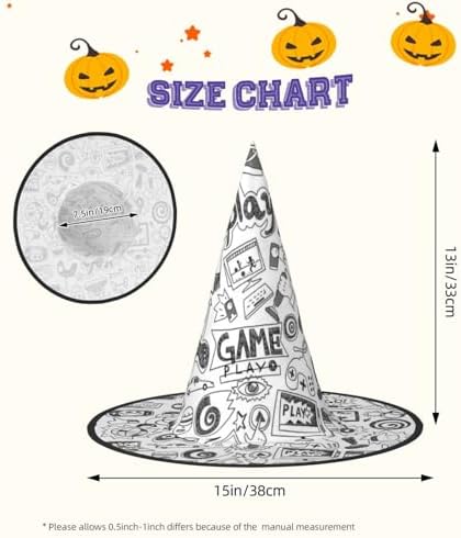 Unique Foldable Monochrome Witch Hat for Halloween Parties