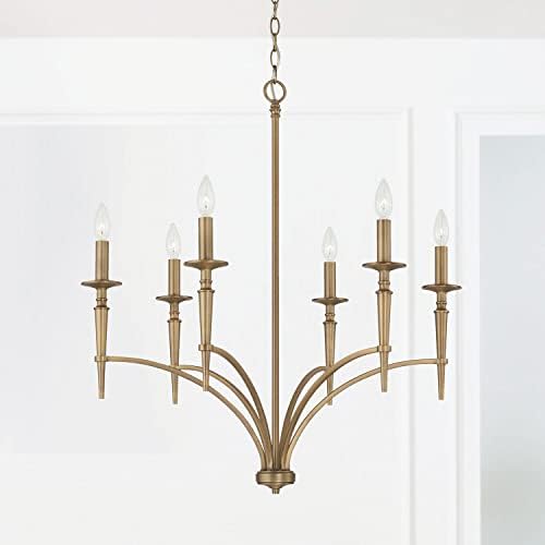 Capital Lighting Abbie 6-Light Chandelier with White Fabric Shades