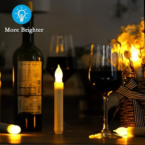 Amagic 12pcs Remote Controlled Flameless Taper Candles