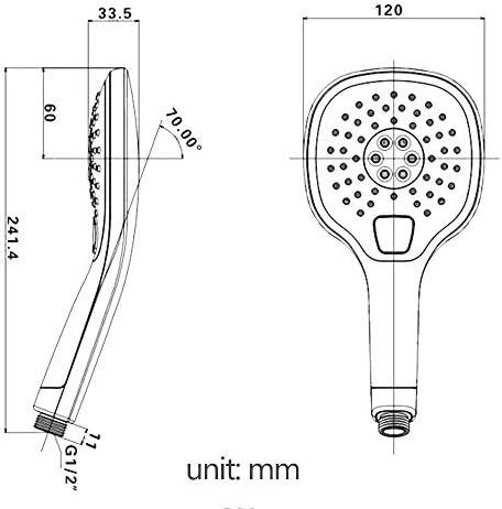 UWEREBFM Handheld Shower Head with 3 Spray Settings and Pause Switch 1