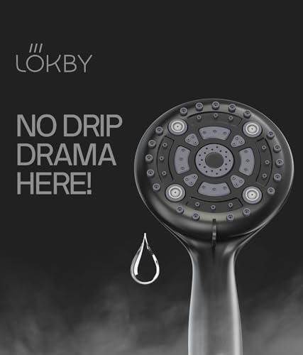 LOKBY 6-Setting Handheld Shower Head Set with High Pressure and Detachable Design