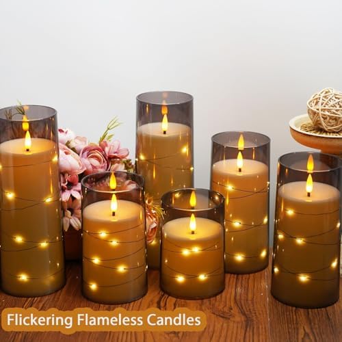 Fo32won Flameless Candles with Remote Timer 6 Pack