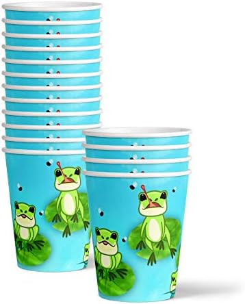 Frog Birthday Party Plates Napkins Cups Set for 16