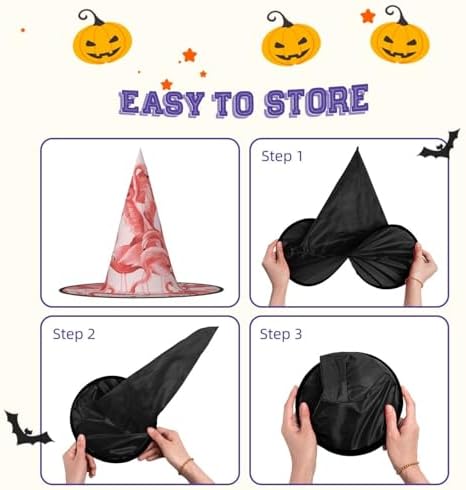 Flamingo Print Halloween Witch Hat for Parties and Costumes