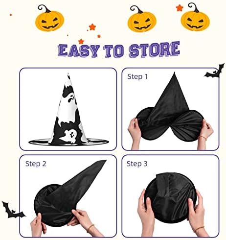 Gothic Halloween Witch Hat with Foldable Design