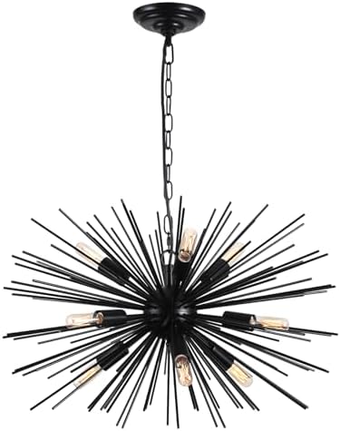 ZIRALIO 24 Inch Black Sputnik 9-Light Chandelier