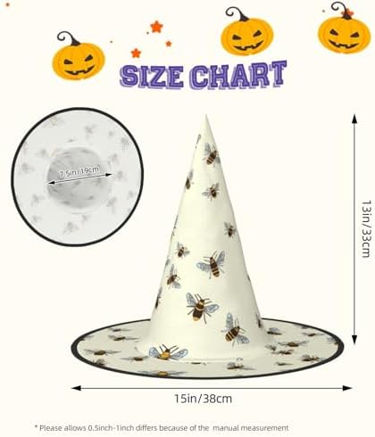 Bee Print Witch Hat for Halloween Parties and Cosplay