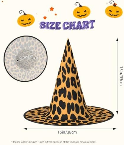 Leopard Print Witch Hat for Halloween and Carnival Events