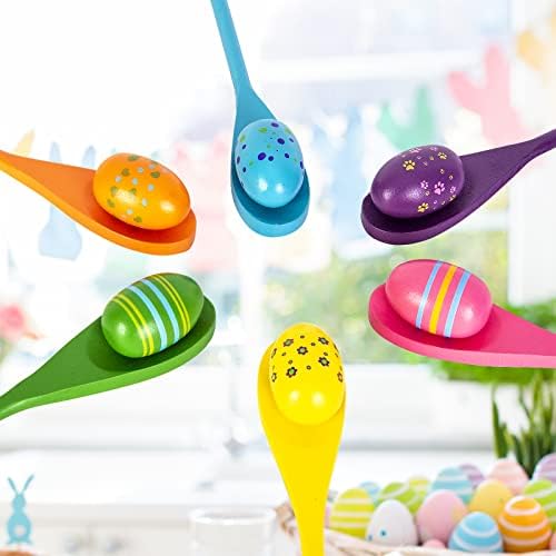 LYUBASA 6 Players Easter Egg and Spoon Race Game Set