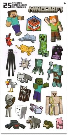 Minecraft Party Favor Set with 12 Erasers and Stickers