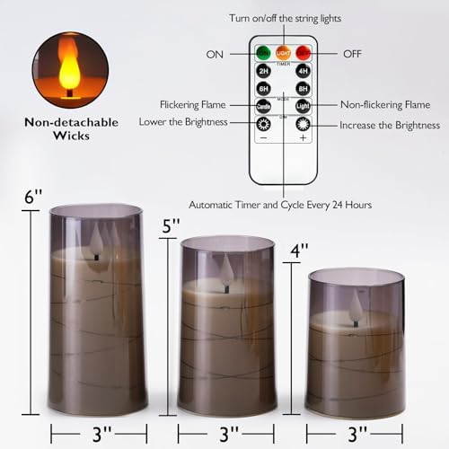 Amagic Flameless Candles With Remote and Fairy Lights