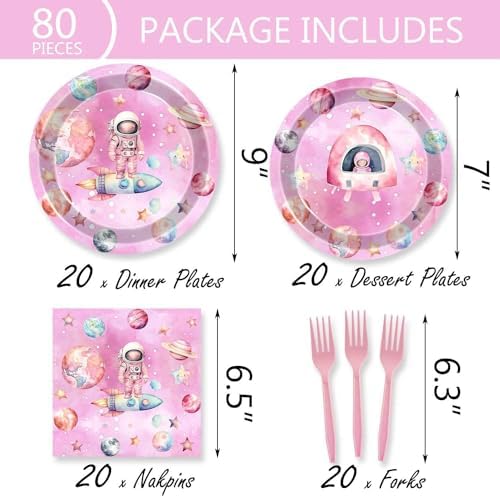 Wedec 198 Pcs Outer Space Birthday Party Decorations Set
