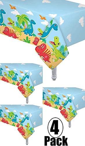 Oojami 4 Pack Dinosaur Party Tablecloths 54x108
