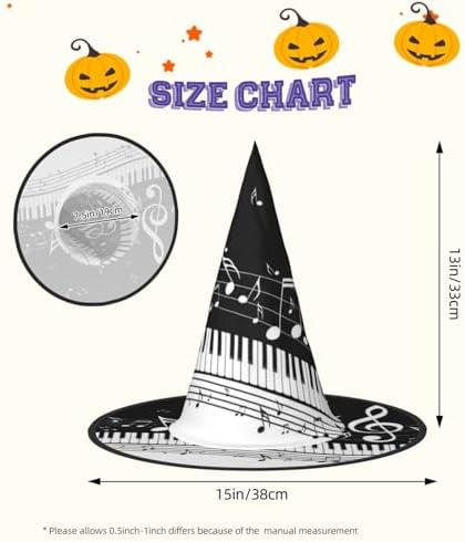 Jbyjbx Music Note Halloween Witch Hat