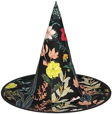 Colorful Boho Floral Halloween Witch Hat Costume