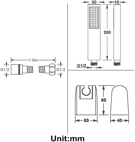UWEREBFM X High Pressure Handheld Shower Head Set