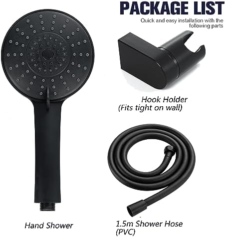 Matte Black Handheld Shower with 3 Functions 1