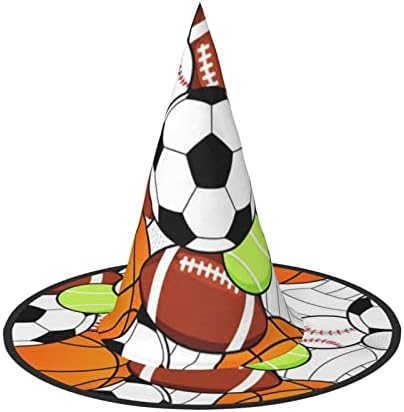 Stylish Foldable Sports Ball Print Witch Hat for Parties