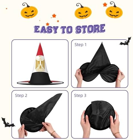 Egyptian Flag Print Witch Hat for Halloween and Parties