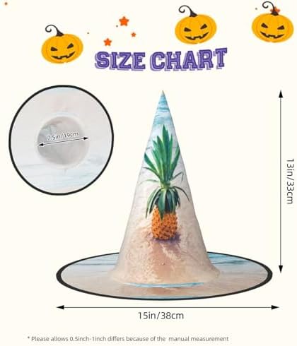 Pineapple By The Sea Print Witch Hat For Halloween Parties