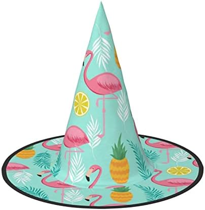Flamingo Print Halloween Witch Hat for Parties and Cosplay
