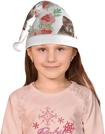 Salelf Puppies and Flowers Santa Hat for Kids
