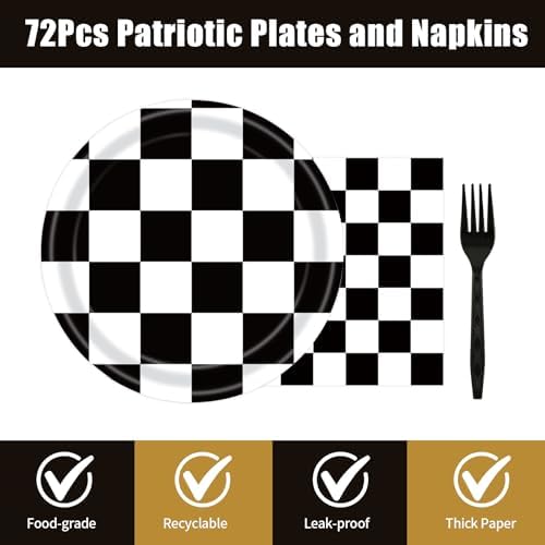 72Pcs Race Car Plates and Napkins Set