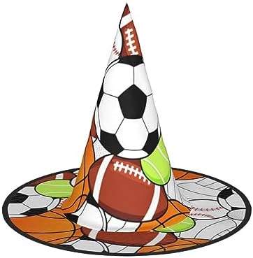 Stylish Foldable Sports Ball Print Witch Hat for Parties