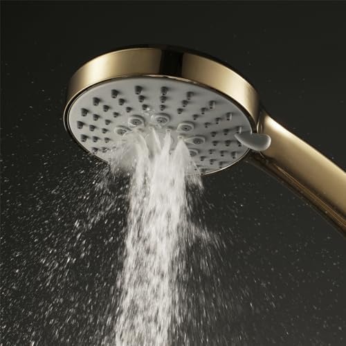 Brushed Gold Handheld Showerhead with 5 Spray Modes
