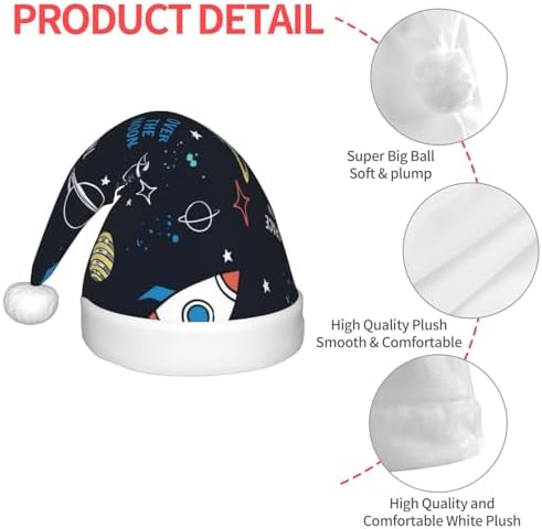 Space Santa Hat for Kids Baby Christmas Hat Plush Holiday Headwear