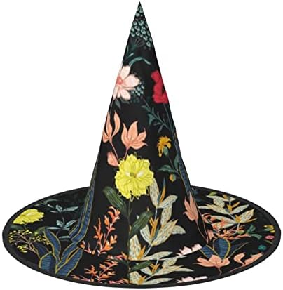 Colorful Boho Floral Halloween Witch Hat Costume