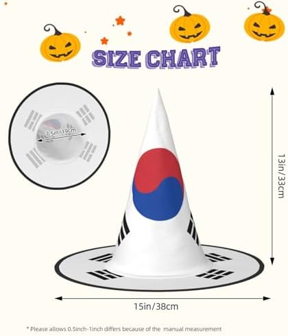 Republic Of Korea Flag Print Witch Hat For Halloween