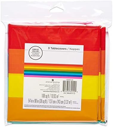 American Greetings Rainbow Party Table Covers 3 Pack