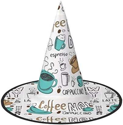 Delicious Coffee Print Witch Hat for Halloween Parties
