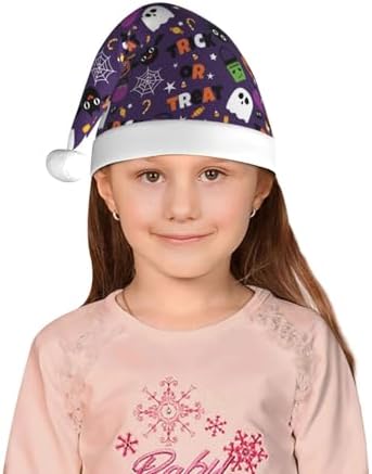 Halloween Candy Santa Hat for Kids Christmas Plush Headwear