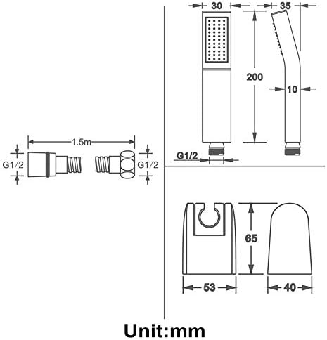 Chrome Handheld Shower Head Set with Brass Nozzle and 15M Hose