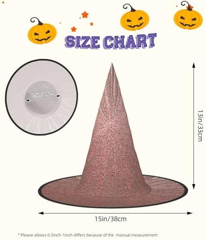 Rose Gold Red Print Witch Halloween Party Hat