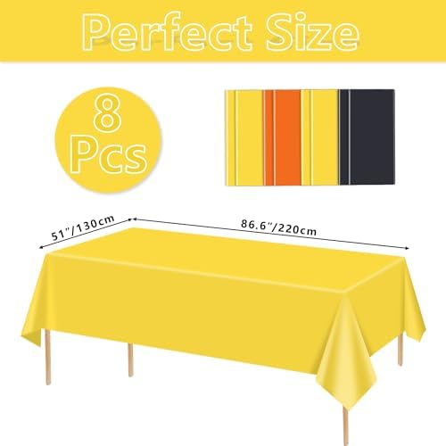 Construction Party Tablecloths - 8 Pcs Set for Kids Birthday