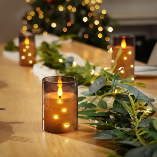 Amagic Flameless Candles With Remote and Fairy Lights