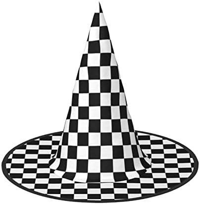 Black And White Checkered Witch Party Hat