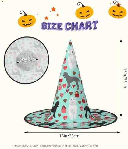 Jbyjbx Poodles Dogs Halloween Witch Hat Party Costume Decor
