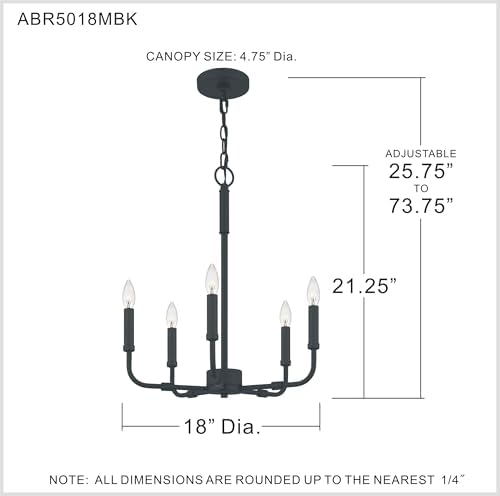 Quoizel Abner 5-Light Matte Black Chandelier