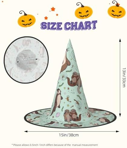 Otters Print Halloween Witch Hat for Parties and Costumes