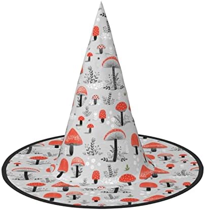Cartoon Mushrooms Print Halloween Witch Hat