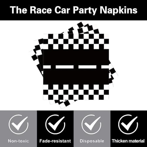 Racing Car Party Plates Napkins Set for 24 Guests