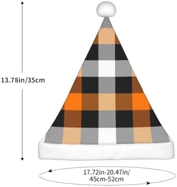 Salelf Orange Plaid Santa Hat for Kids