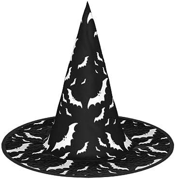 Halloween Flying Bats Print Witch Hat for Parties and Costume