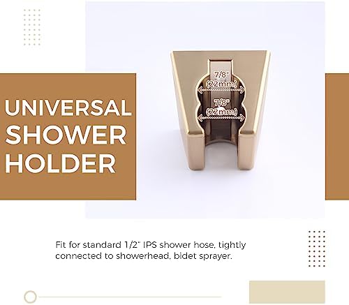 Hand Held Shower Bracket with Two Slots Brushed Gold