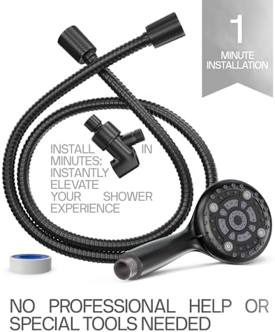 LOKBY 6-Setting Handheld Shower Head Set with High Pressure and Detachable Design